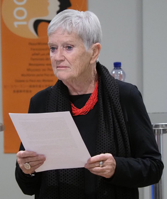 Bild von Ruth-Gaby Vermot-Mangold an der Mitgliederversammlung vom 01.04.2022
